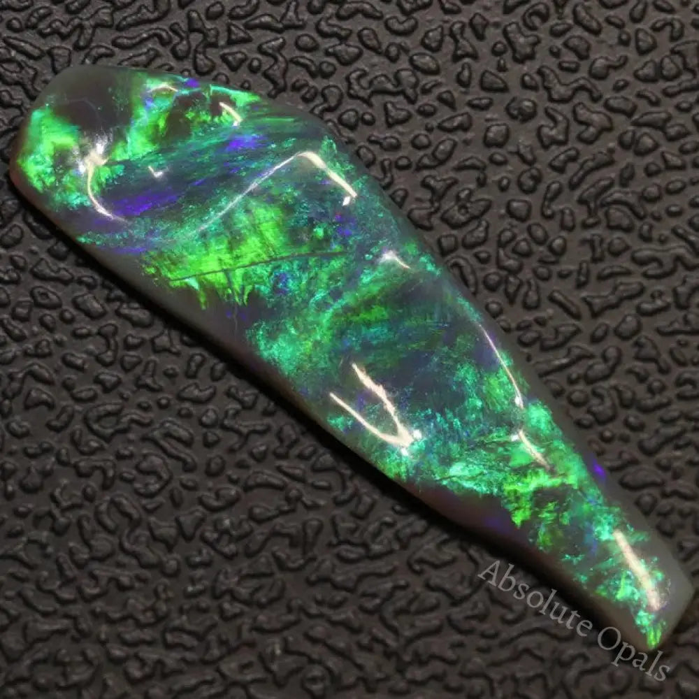 4.59 Cts Black Opal Lightning Ridge Australian Solid Carving Loose Gem Stone Green Blue