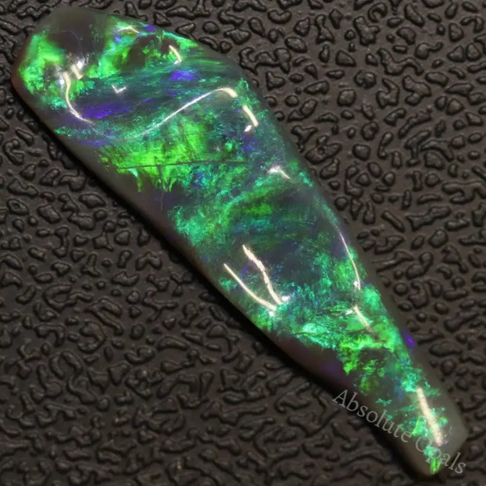 4.59 Cts Black Opal Lightning Ridge Australian Solid Carving Loose Gem Stone Green Blue