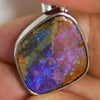 4.74 G Australian Boulder Opal With Silver Pendant: L 32.0 Mm Jewellery