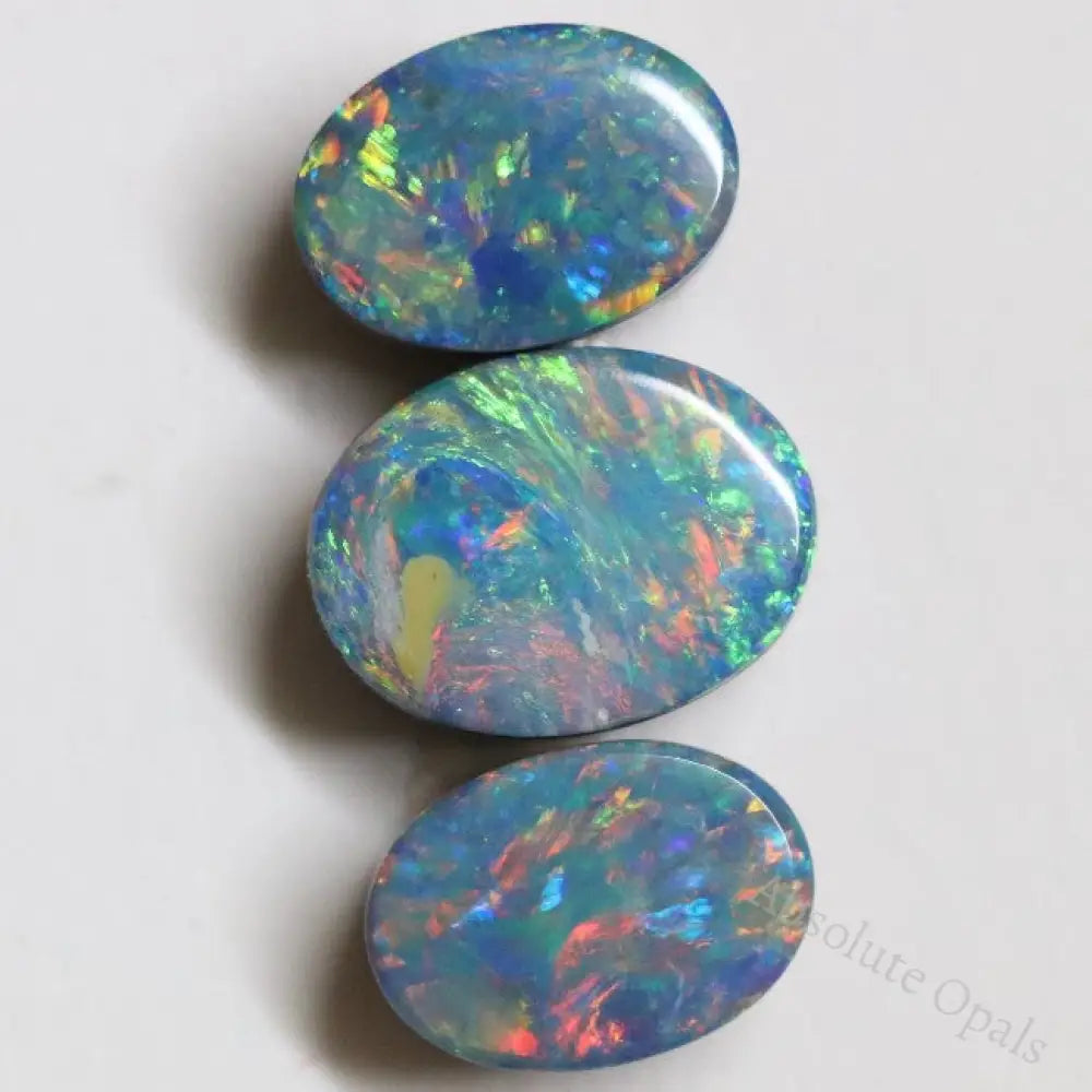 4.75 Cts Australian Opal Doublet Stone Cabochon 3Pcs