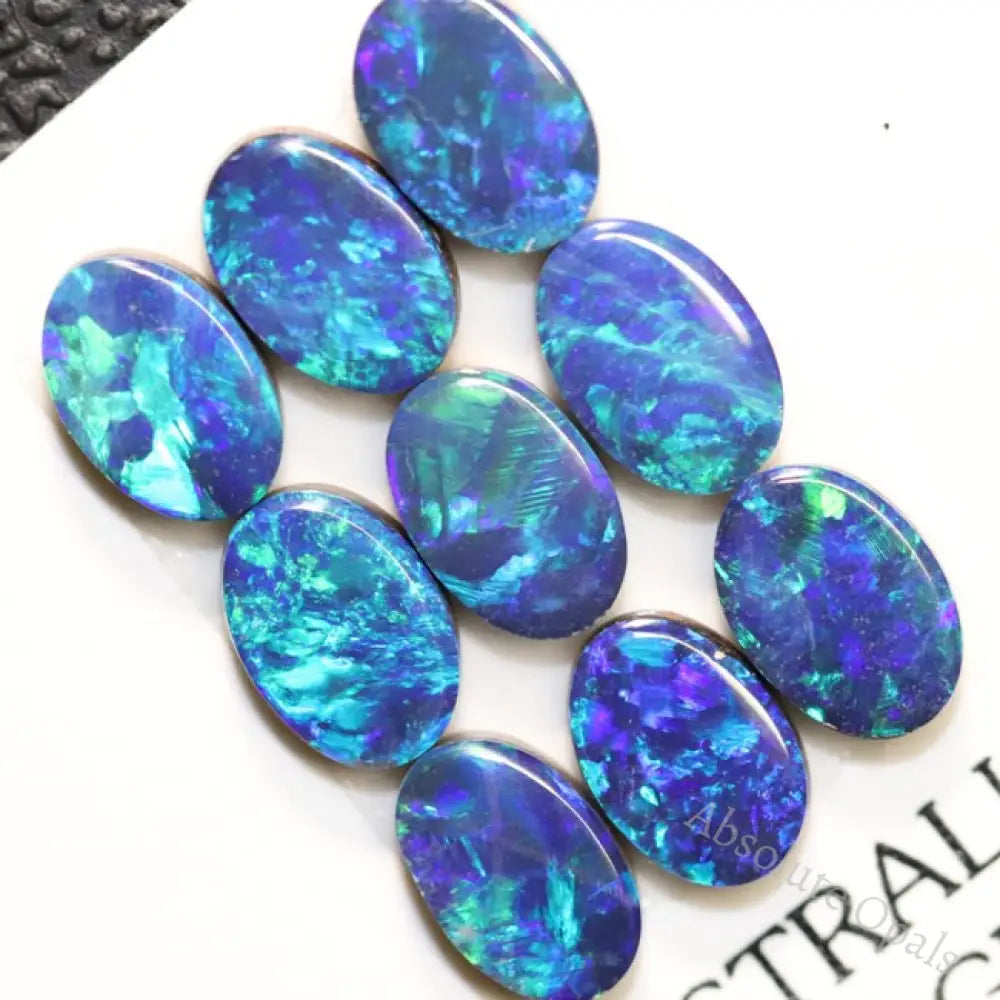 Australian Opal, Doublet Stone, Cabochon, Green Blue