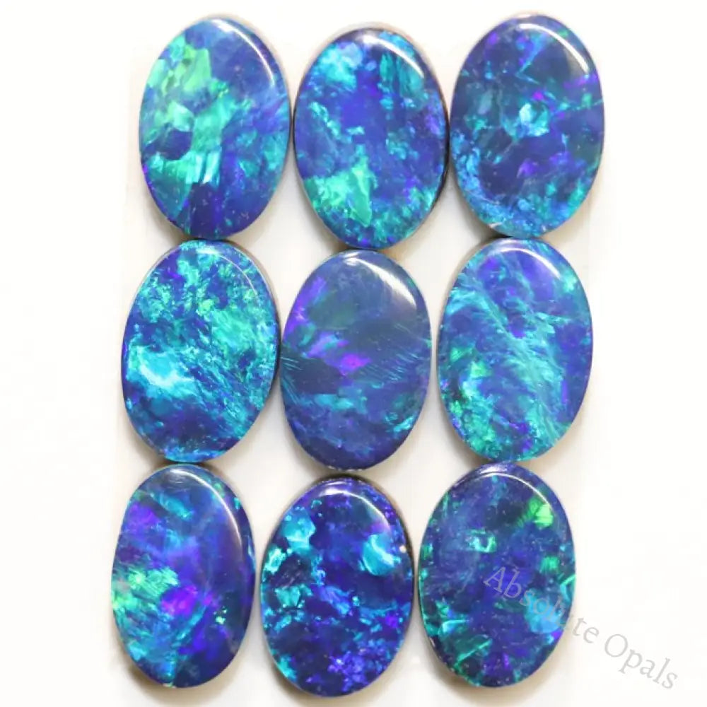 Australian Opal, Doublet Stone, Cabochon, Green Blue