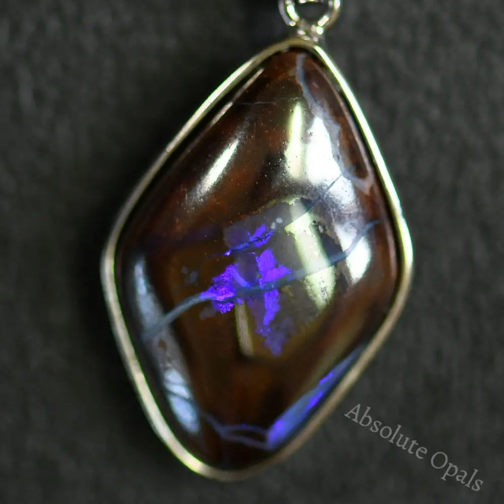 Australian Boulder Opal with Silver Pendant