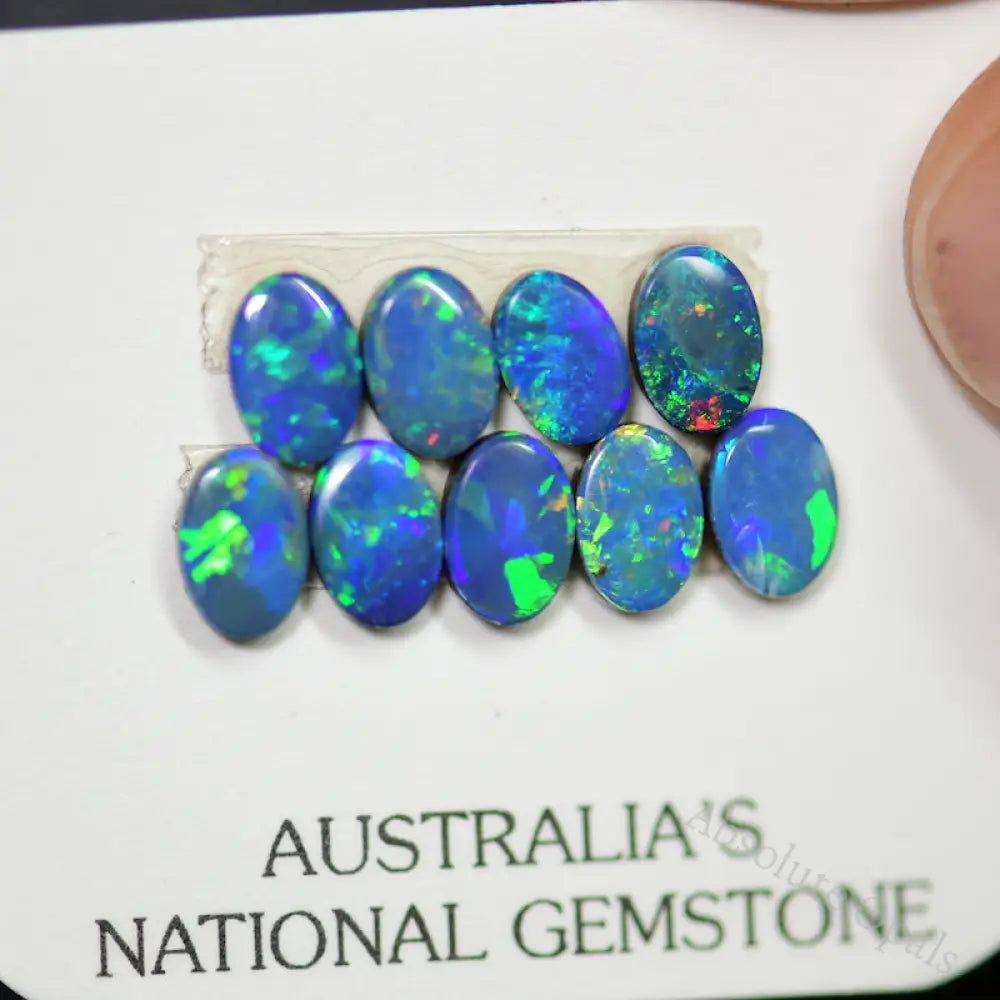 4.94 Cts Australian Opal Doublet Stone Cabochon 9Pcs 6X4