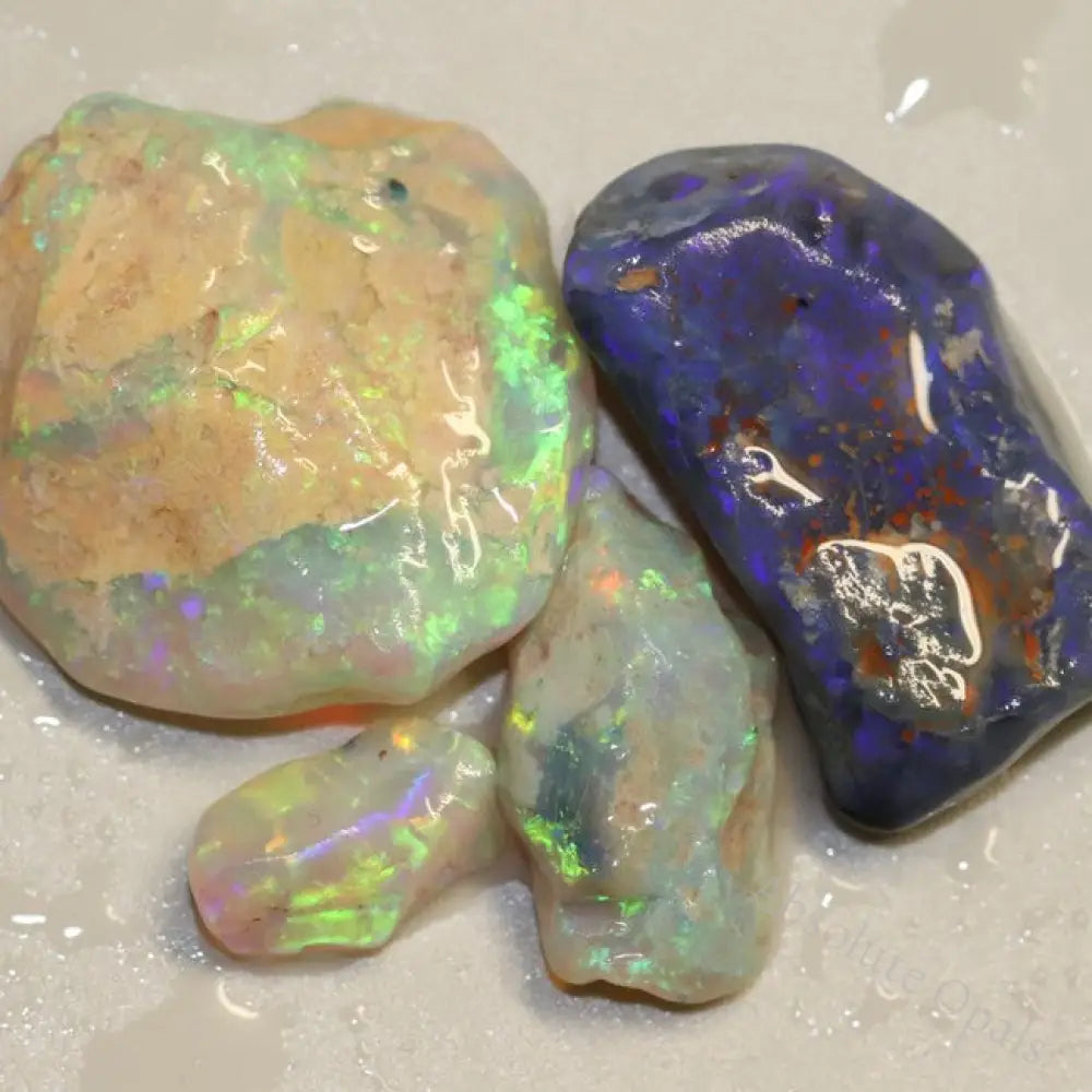 40.30 Cts Australian Solid Semi Black Opal Rough Lightning Ridge Parcel