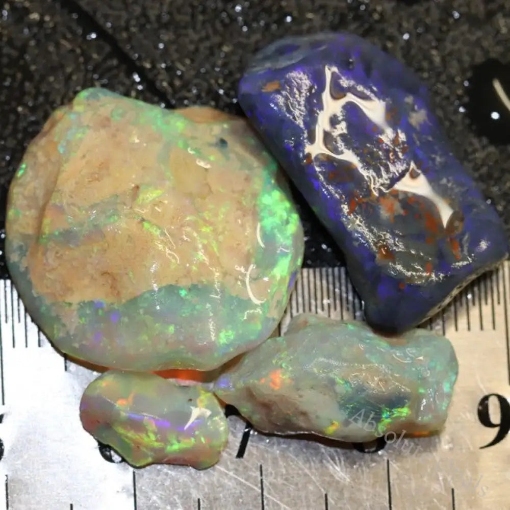 40.30 Cts Australian Solid Semi Black Opal Rough Lightning Ridge Parcel