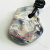 Australian Opal Drilled Greek Leather Mounted Pendant Necklace