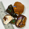 410 Cts Australian Boulder Opal Rough Specimens X 5 Pcs