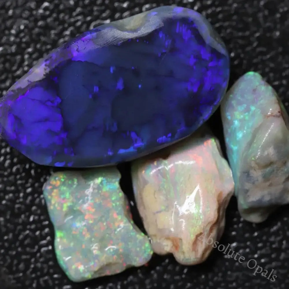 43.10 Cts Black Opal Rough Parcel Gem Stones 12.9-27.8X10.8-15.7X3.9-9.4Mm