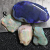 43.10 Cts Black Opal Rough Parcel Gem Stones 12.9-27.8X10.8-15.7X3.9-9.4Mm