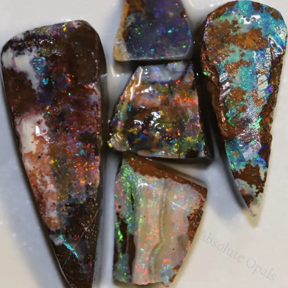 44.15 Cts Boulder Opal Rough Parcel 9.2-28.5X8.9-10.9X5.1-8.2Mm