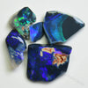 44 Cts Australian Black Opal Rough Parcel Rubs Lightning Ridge