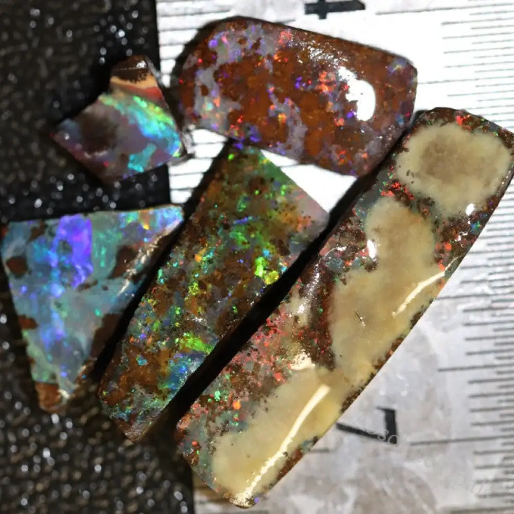 46.50 Cts Boulder Opal Rough Parcel 8.5-31.8X7.8-11.0X5.3-10.3Mm