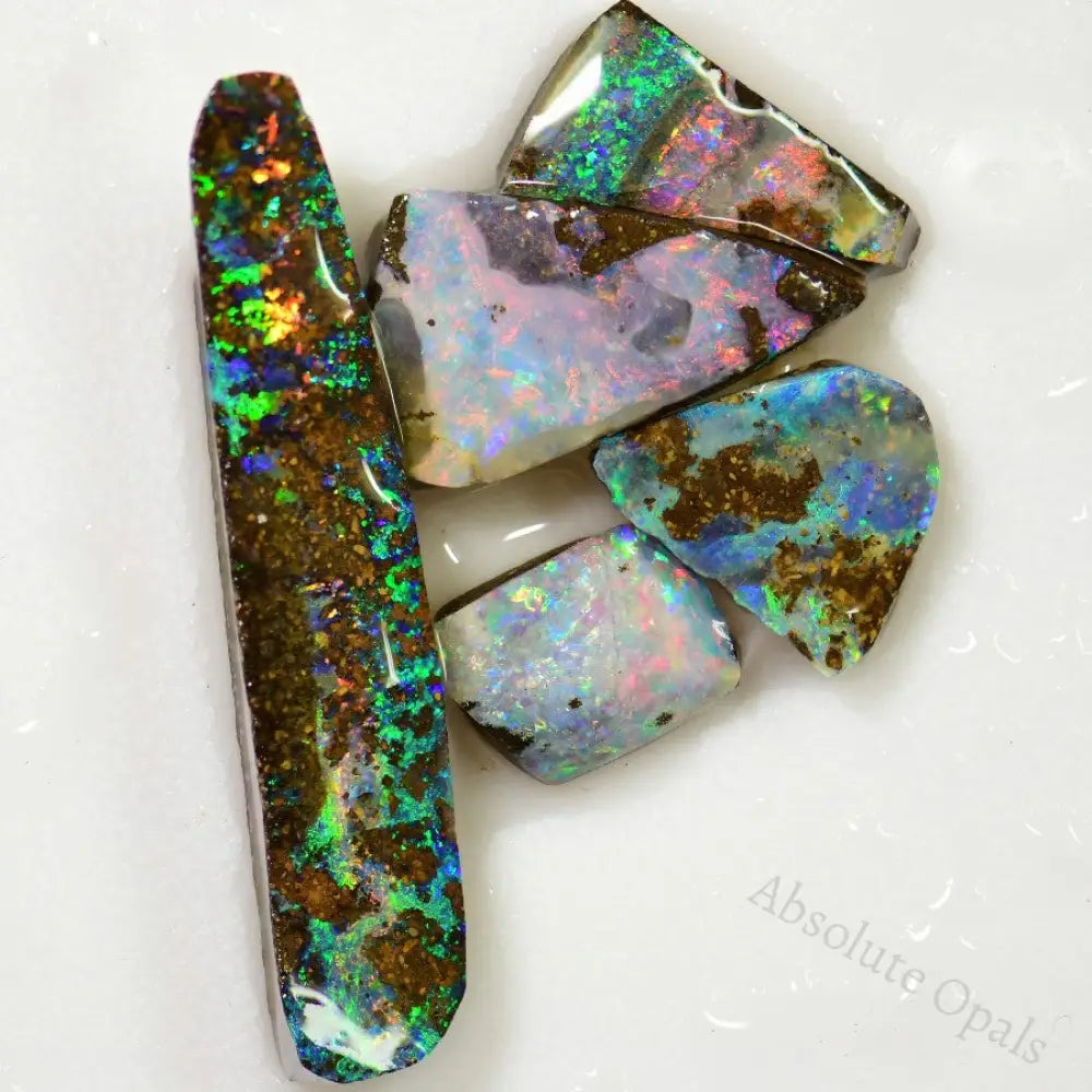 47.55 Cts Australian Boulder Opal Rough Parcel - Rubs