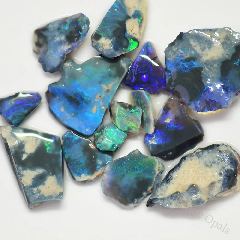 Australian Rough Black Opal Parcel, Lightning Ridge - Potch and Colour, Offcuts