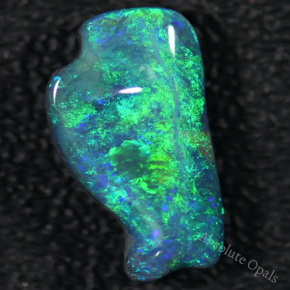 5.02 Cts Australian Solid Opal Carving Lightning Ridge Cmr Black