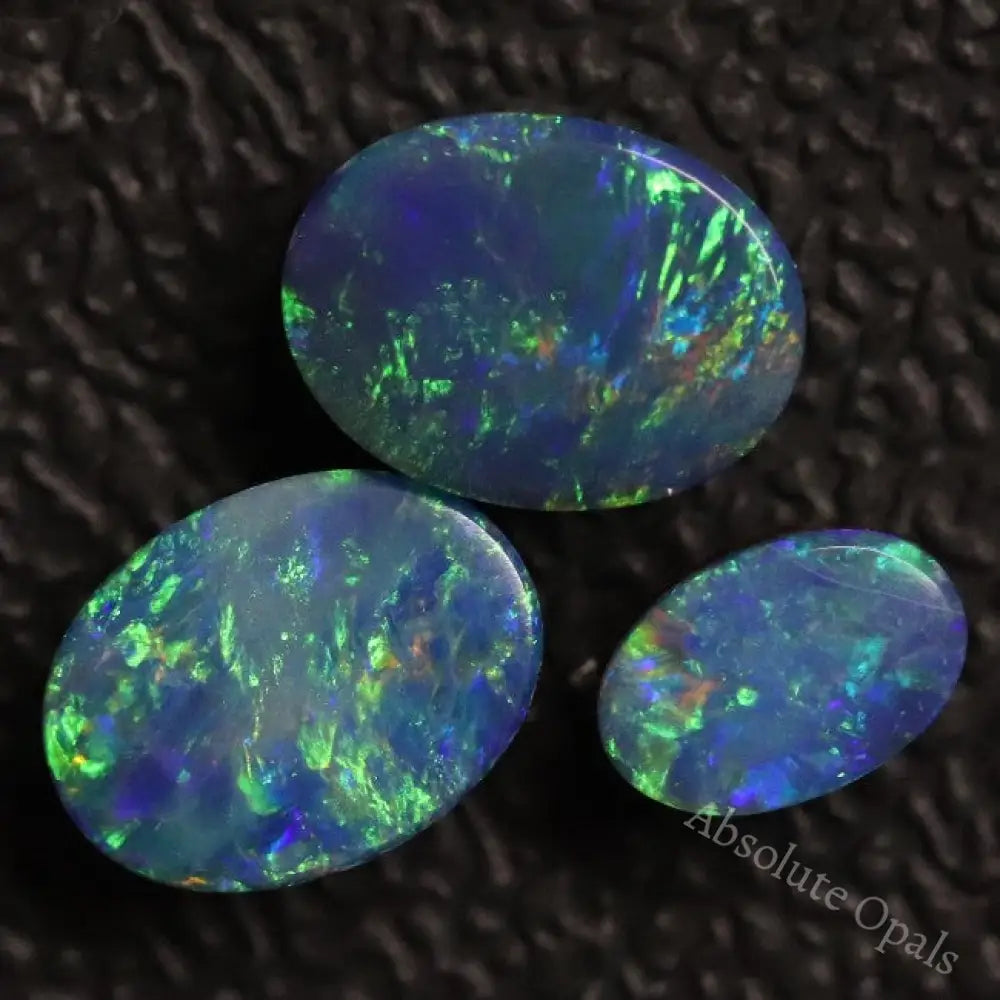 5.10 Cts Australian Opal Doublet Stone Cabochon 3Pcs