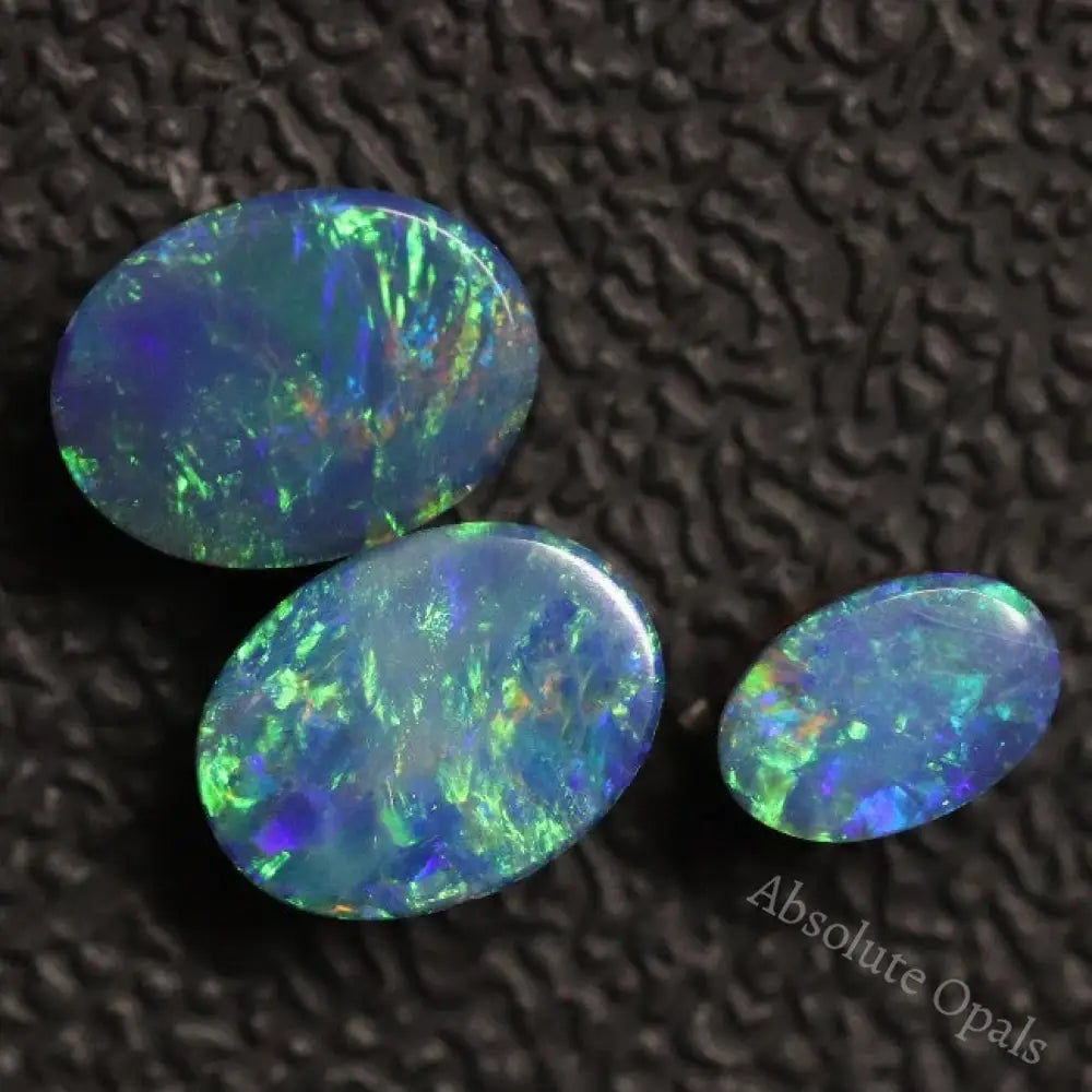 5.10 Cts Australian Opal Doublet Stone Cabochon 3Pcs