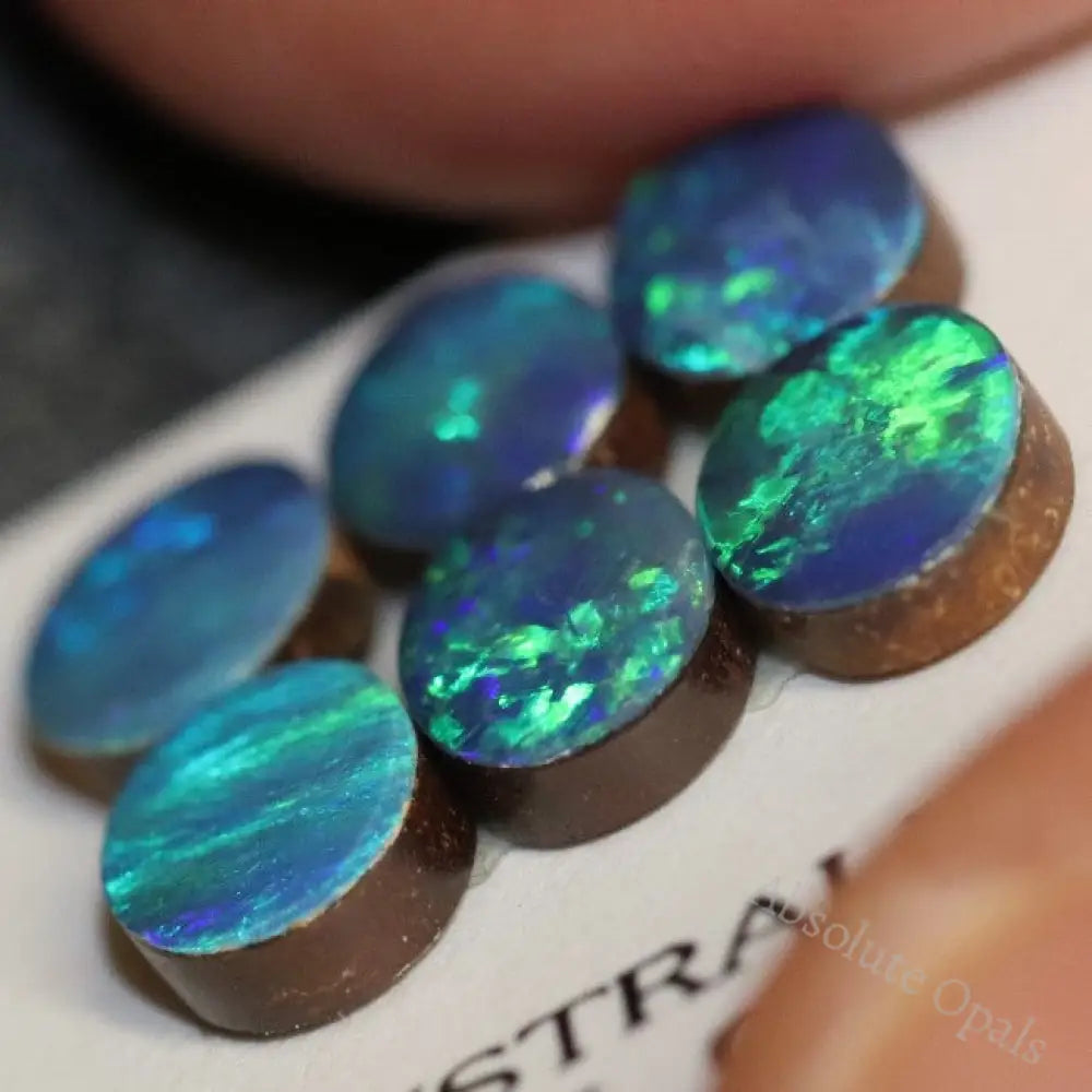 5.15 Cts Australian Opal Doublet Stone Cabochon 6Pcs 7X5