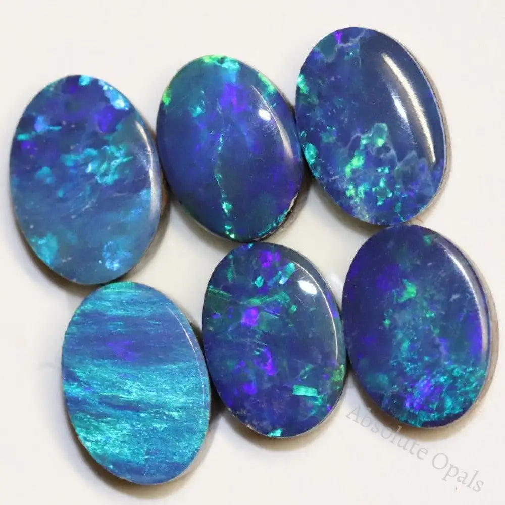 5.15 Cts Australian Opal Doublet Stone Cabochon 6Pcs 7X5