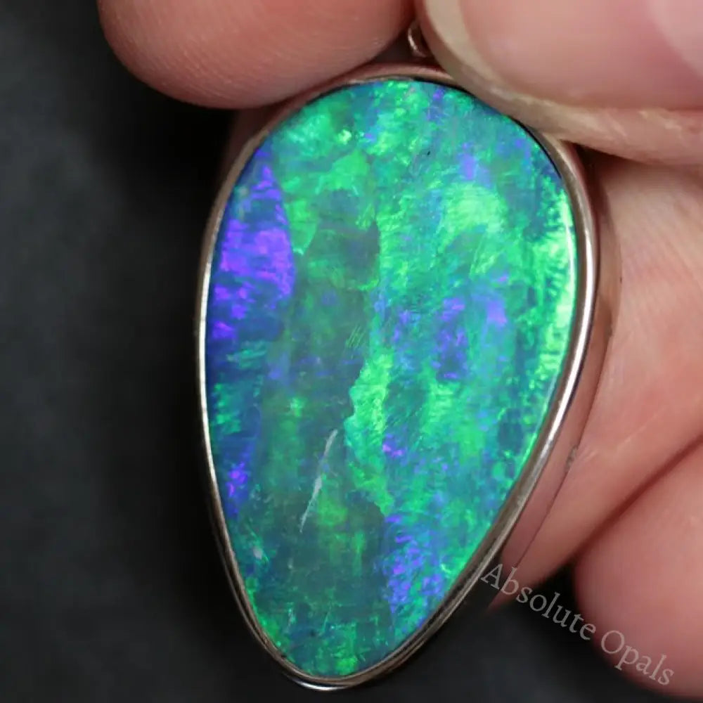 5.18 G Australian Doublet Opal With Silver Pendant: L 37.0 Mm Jewellery