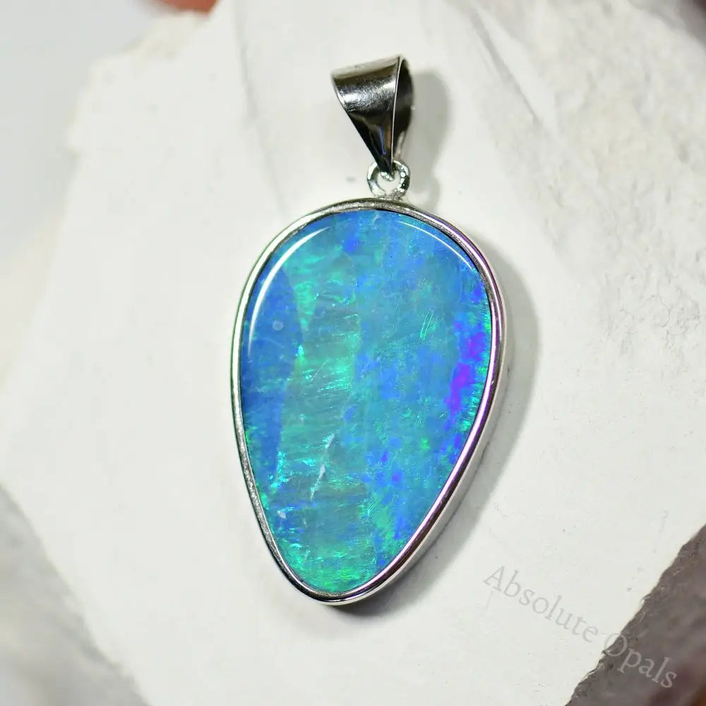 Australian Doublet Opal with Silver Pendant