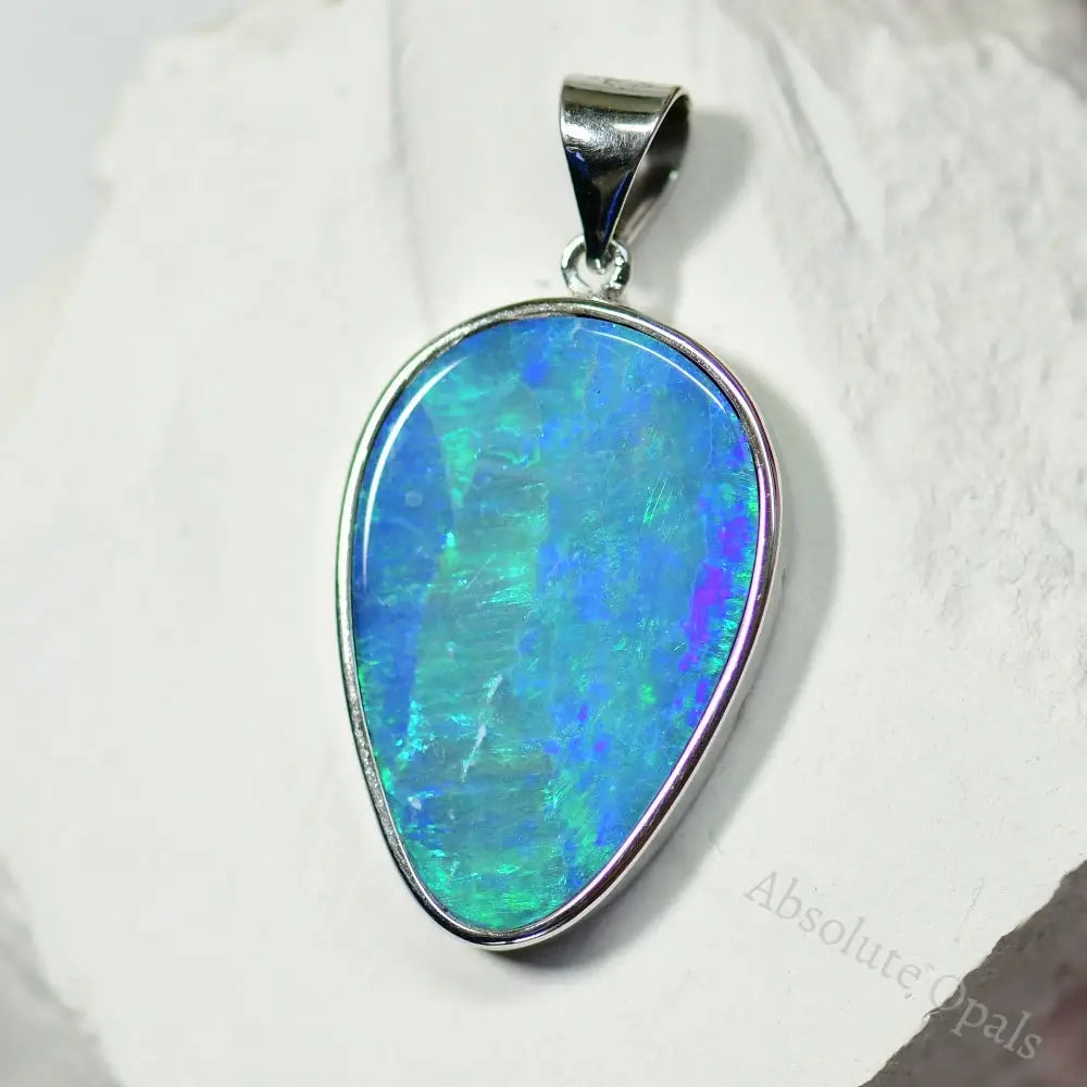 Australian Doublet Opal with Silver Pendant