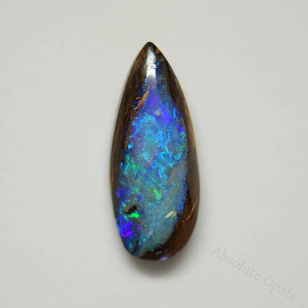 Echter australischer Boulderopal, fashion hellblau/ multicolor 16,5x7,3mm 3,49ct (Nr.589)