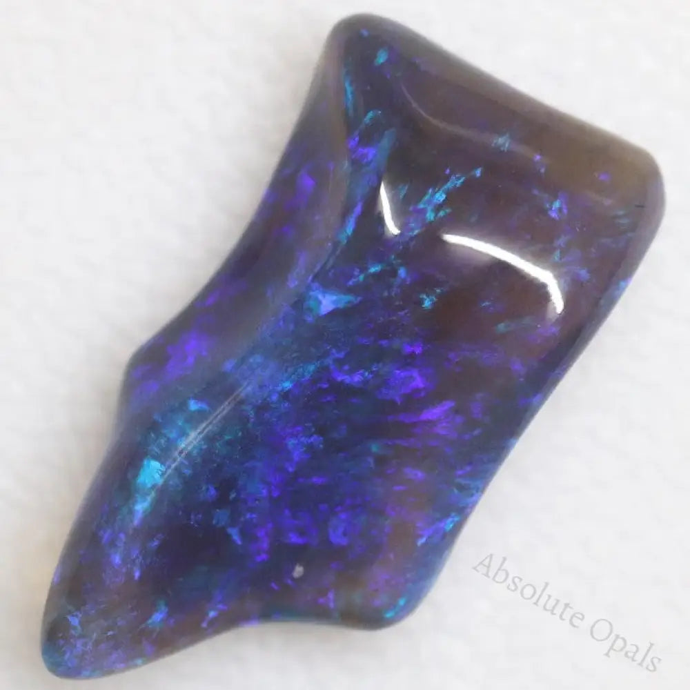 5.25 Cts Australian Black Opal Lightning Ridge Solid Carving Loose Stone