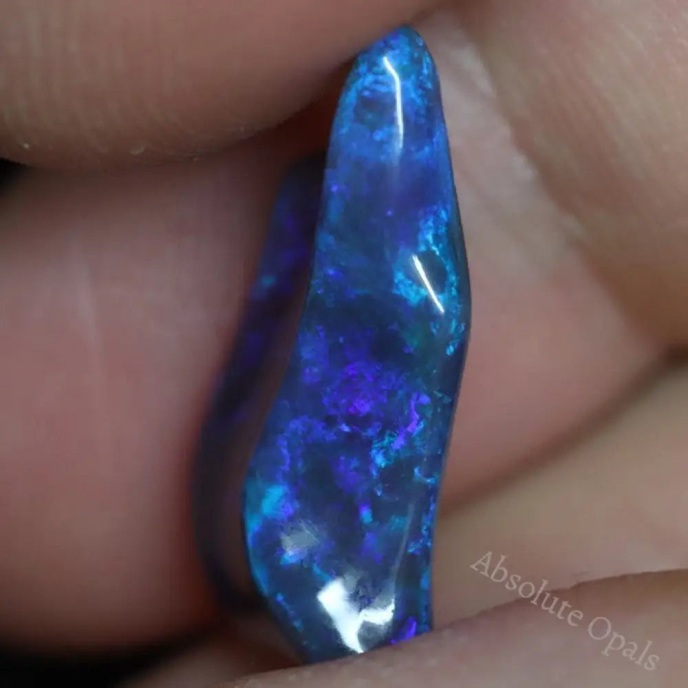 5.25 Cts Australian Black Opal Lightning Ridge Solid Carving Loose Stone