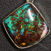 5.25 G Australian Boulder Opal With Silver Pendant: L 32.3 Mm Jewellery