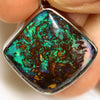 5.25 G Australian Boulder Opal With Silver Pendant: L 32.3 Mm Jewellery