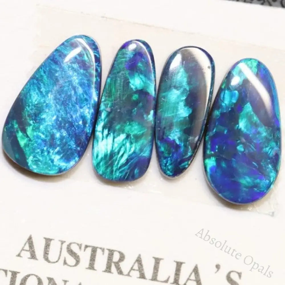 5.36 Cts Australian Opal Doublet Stone Cabochon 4Pcs