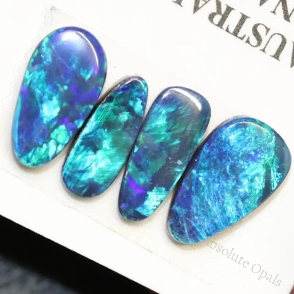 5.36 Cts Australian Opal Doublet Stone Cabochon 4Pcs