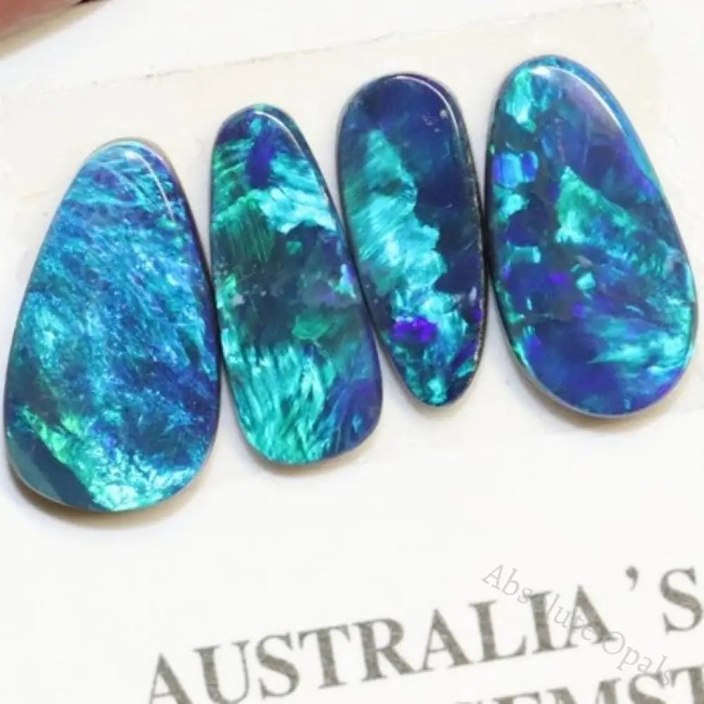 5.36 Cts Australian Opal Doublet Stone Cabochon 4Pcs