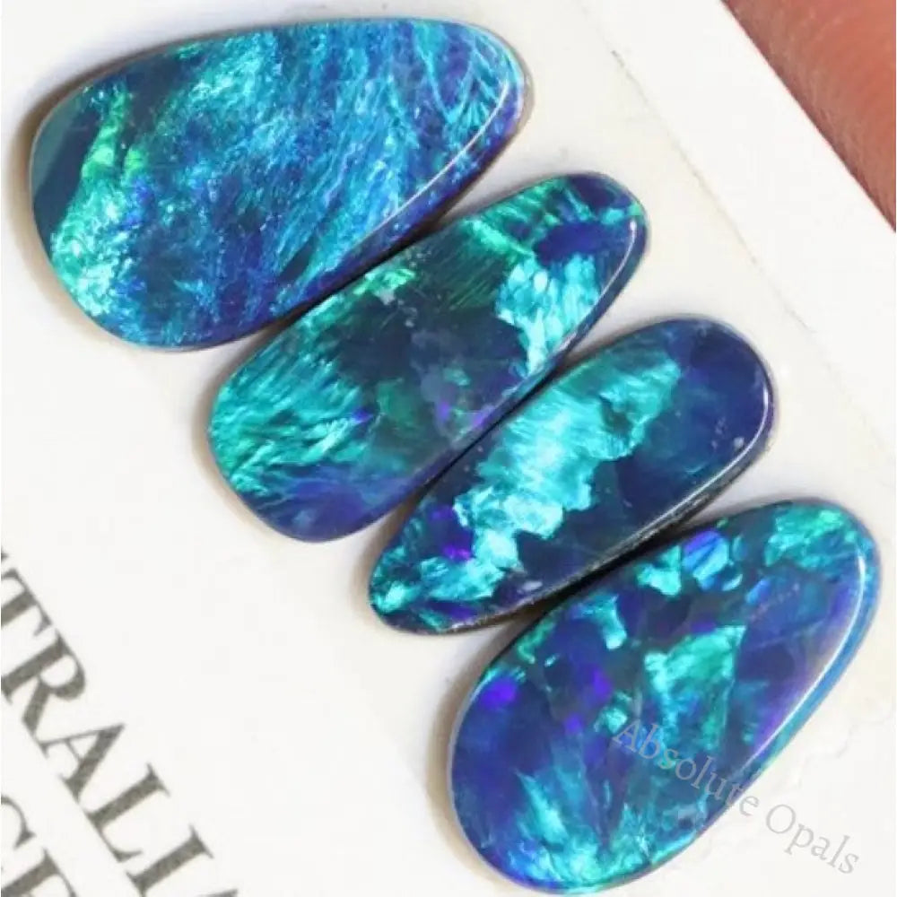 5.36 Cts Australian Opal Doublet Stone Cabochon 4Pcs