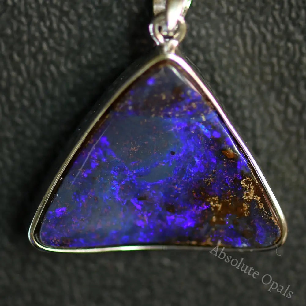 Australian Boulder Opal with Silver Pendant