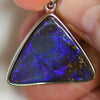 5.36 G Australian Boulder Opal With Silver Pendant: L 31.1 Mm Jewellery