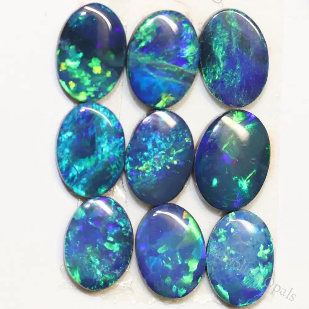 5.60 Cts Australian Opal Doublet Stone Cabochon 9Pcs 7X5