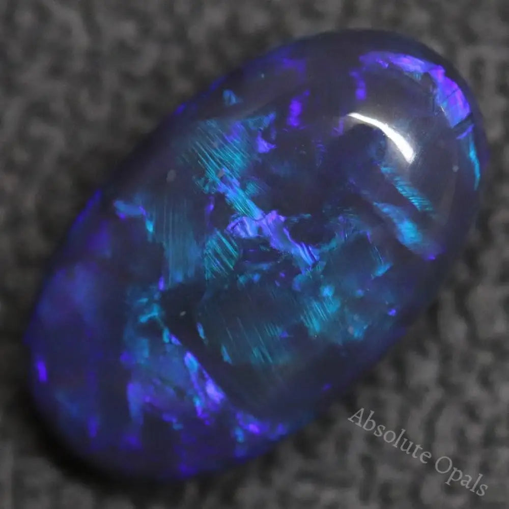 5.70 Cts Australian Black Opal Lightning Ridge Solid Loose Stone Cabochon