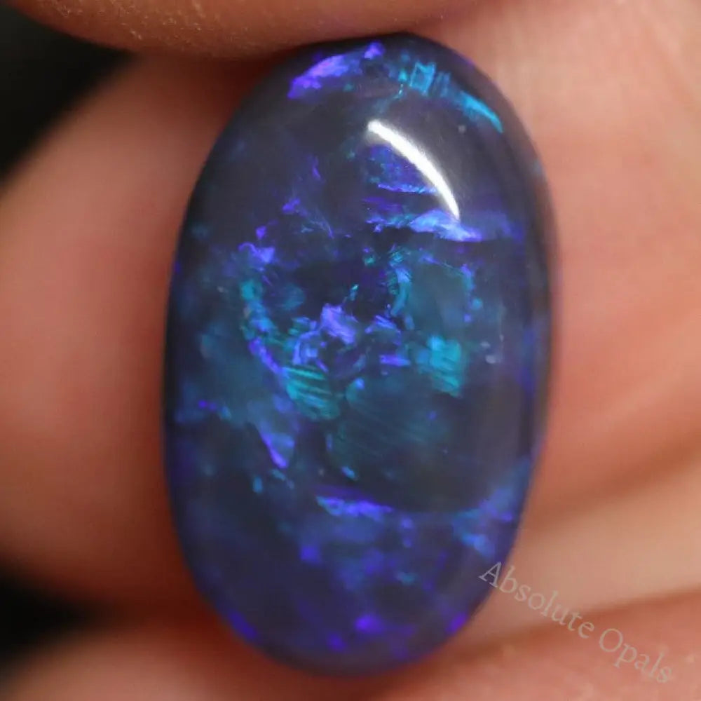 5.70 Cts Australian Black Opal Lightning Ridge Solid Loose Stone Cabochon