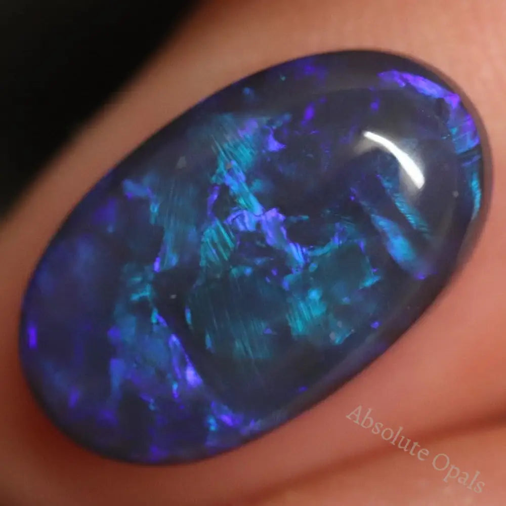 5.70 Cts Australian Black Opal Lightning Ridge Solid Loose Stone Cabochon