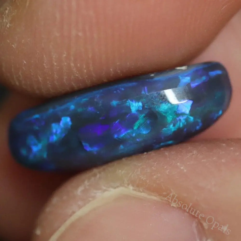 5.70 Cts Australian Black Opal Lightning Ridge Solid Loose Stone Cabochon