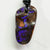 Australian Opal Boulder Drilled Greek Leather Mounted Pendant Necklace