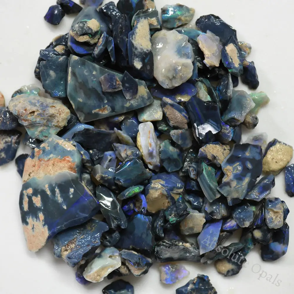 510 Cts Australian Rough Black Opal Parcel Lightning Ridge - Potch And Colour Cmr