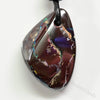 Australian Opal Boulder Drilled Greek Leather Mounted Pendant Necklace