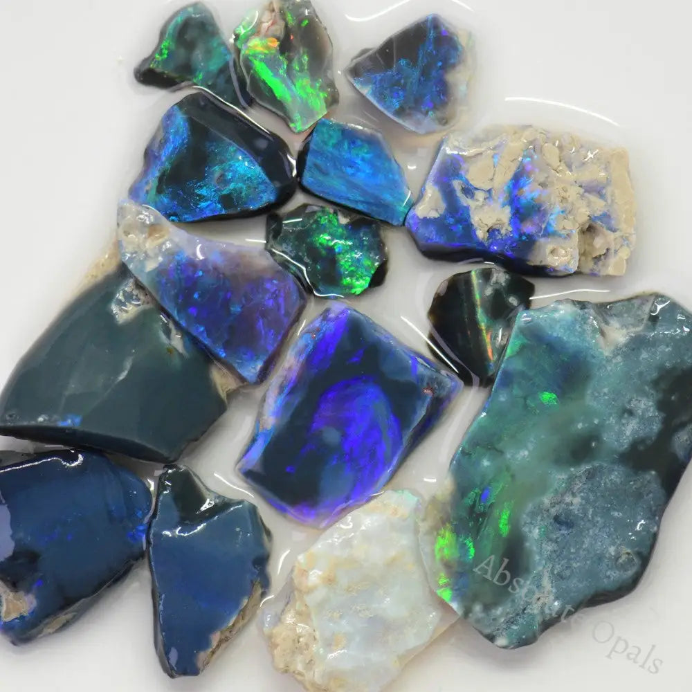 Australian Rough Black Opal Parcel, Lightning Ridge - Potch and Colour, Offcuts