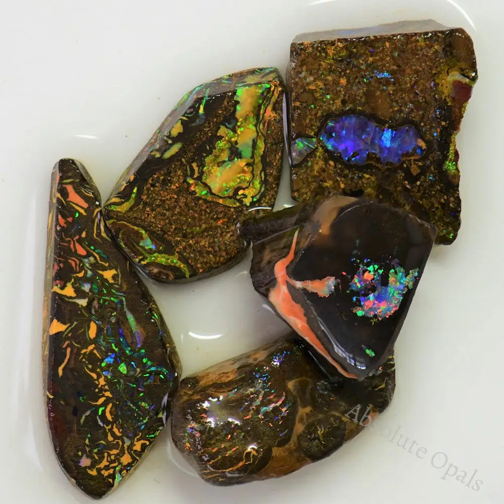 Australian Boulder Opal Rough Parcel Rubs