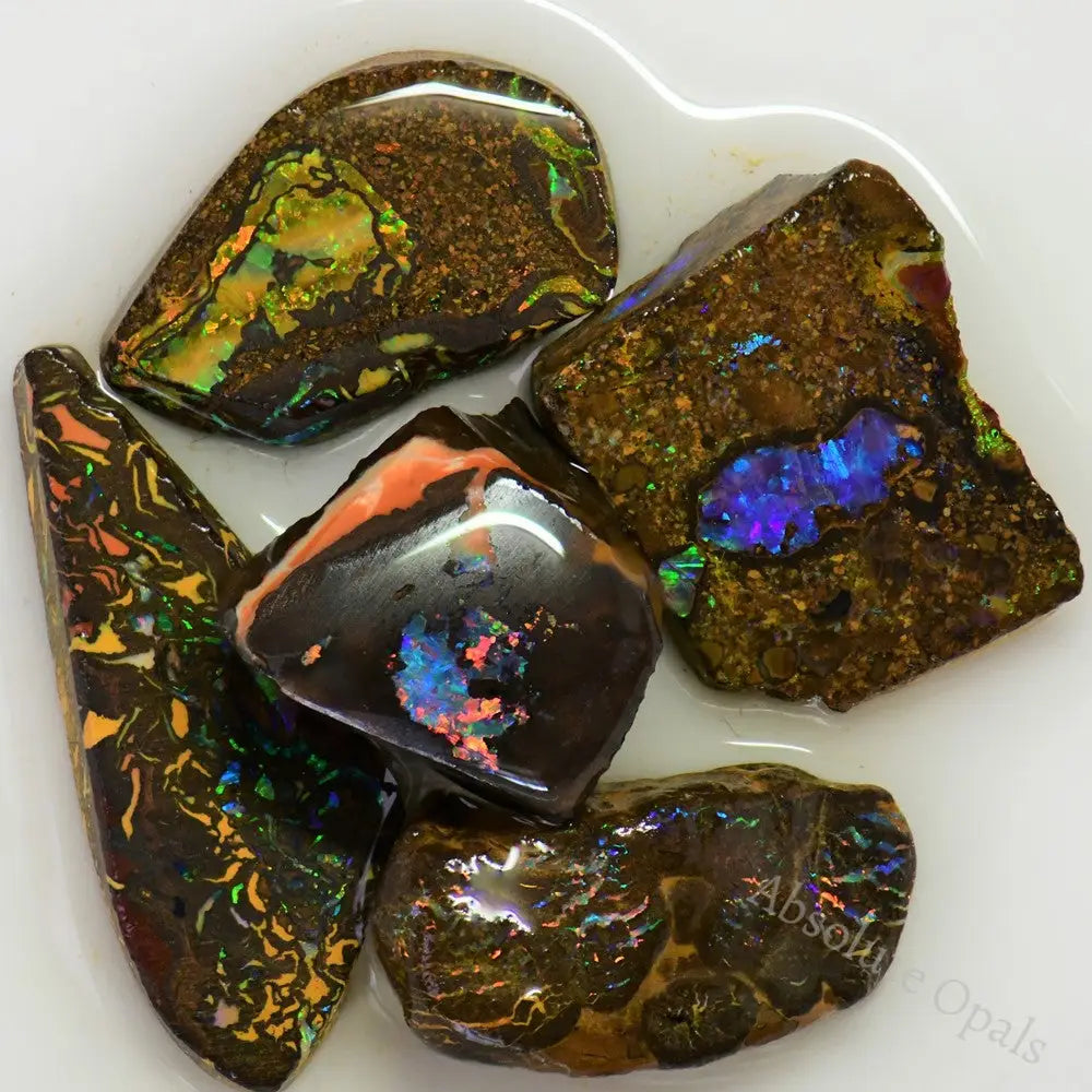 Australian Boulder Opal Rough Parcel Rubs