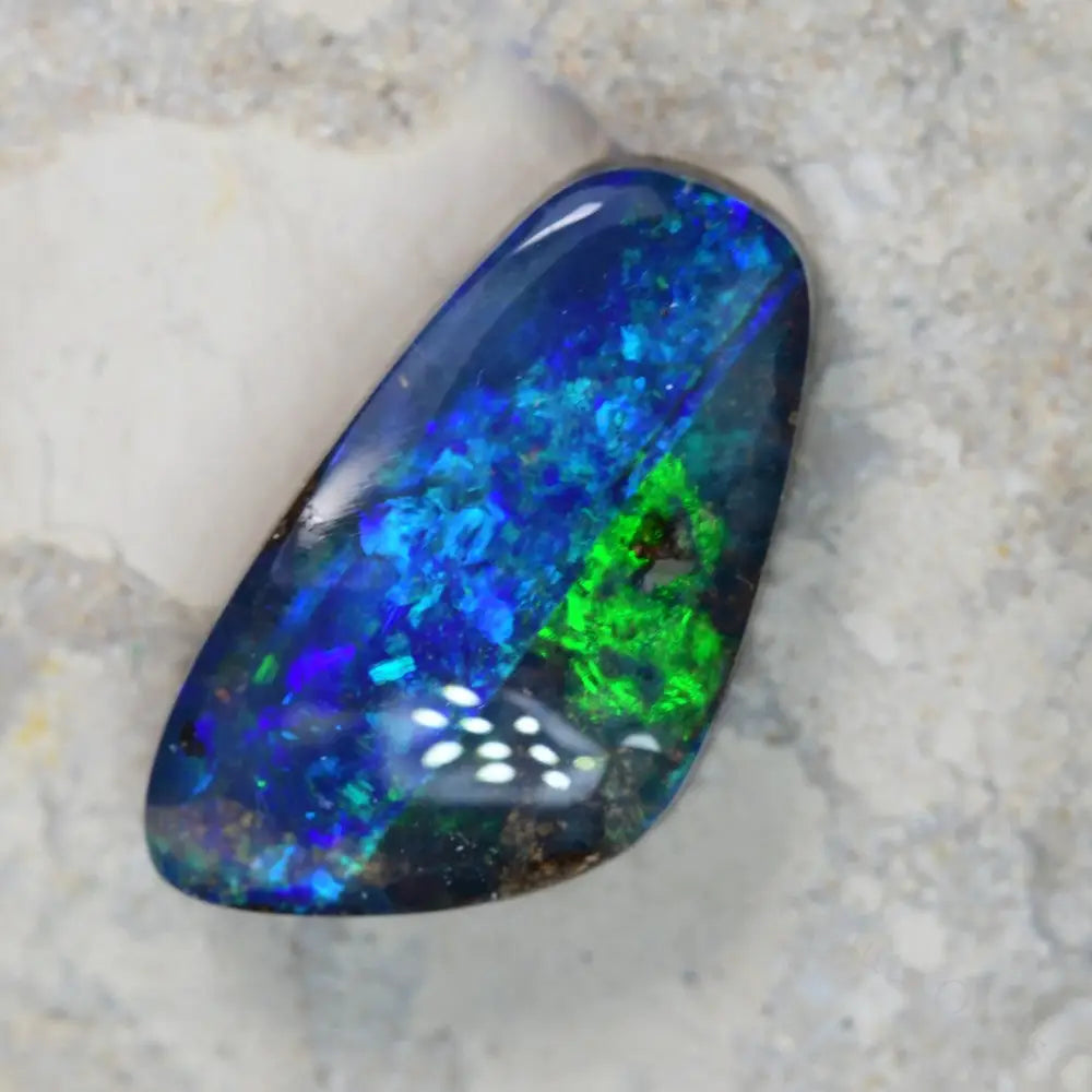 Australian Boulder Opal – High-Quality Cut Stone with Brilliant Blue and Green Fire